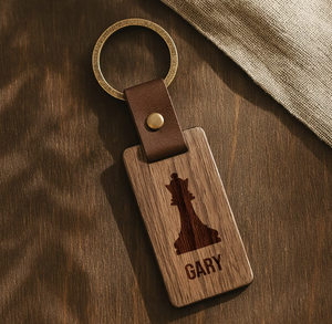 LLavero de madera ecológico, grabado personalizado, serigrafía, logotipo impreso, espacios en blanco para promoción de Acción de Gracias y regalos de negocios - Product Image 1