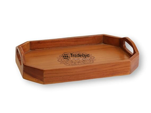 Tradebyd Plateau en bois moderne Plateau de service artisanal écologique pour les fêtes, les collations au thé et au café et les maisons élégantes - Product Image 4