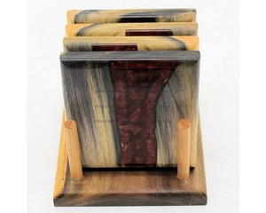 Best Selling Christmas Drink Round & Square Acacia Wooden & Resin <b>Slate</b> Best <b>Coaster</b> for Drink Tea Coffee by SCI - Product Image 6