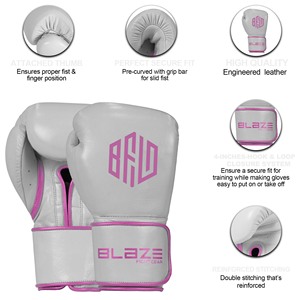 นวมชกมวยหนังแท้สำหรับฝึกซ้อมคิกบ็อกซิ่งมวยไทยสายรัด4นิ้วสำหรับการปิดแบบเวลโครถุงมือ MMA - Product Image 6