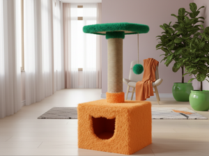 Arbre à chat Amistar Tropical House de haute qualité avec 2 niveaux, écologique et durable pour chats de toutes tailles - Product Image 2