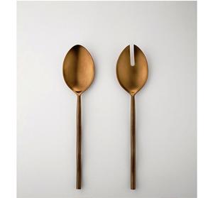 Cuchara para servir ensalada de madera Kitchenwar única hecha a mano, Juego de 2 herramientas de cocina de madera - Product Image 3