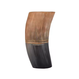 Verre en corne de buffle d'excellente qualité avec base en corne et logo personnalisé par l'artisanat en croissant - Product Image 5