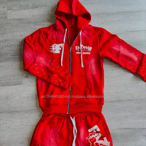 <b>Zip</b> up Hoodie Acid Wash 3d Printing Vintage Retro Washed Zipper Summer Hoodie Screen Printing Hoodies Premium <b>Shorts</b> Set - Product Image 1