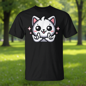 Camiseta ILY Cat con Gestos ASL para la Concienciación sobre la Sordera y la Pérdida Auditiva, Diseño Promocional Inspirado en Gatos - Product Image 3