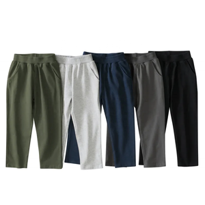 Pantalon de survêtement décontracté de style droit pour enfants, coton éponge français confortable avec logo brodé, vêtements de sport pour garçons - Product Image 5