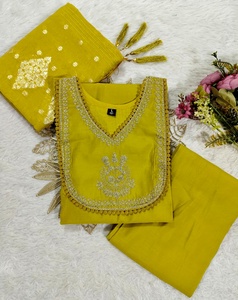 Ensemble de 3 pièces pour femmes à la mode broderie travail manuel magnifique tenue ethnique pour les fêtes de mariage habillage de fête imprimé ample - Product Image 5