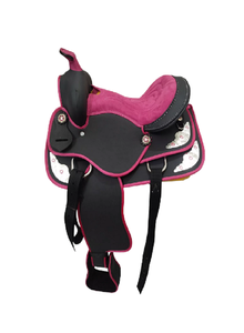 Juego de sillín de barril sintético occidental de tachuela de caballo de carreras inglés de calidad superior excelente sillín de caballo sintético de Carreras de Caballos - Product Image 5