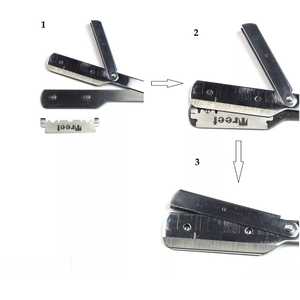 Nouveau design de rasoir de barbier en acier inoxydable à manche en bois rasoir de barbier pliant à bord droit rasoir manuel Shavette - Product Image 3