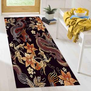 Tapis imprimé motif dragon asiatique : moderne, floral, décoration de salon, tapis doux non tissé - Product Image 1