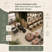 High Street Saç Güzellik Salonu Tam Mobilya Seti, Duvar Tipi Lavabo, Pembe Kapsül Şampuan Ünitesi ve Oval Ayna ile birlikte Sunulmaktadır.