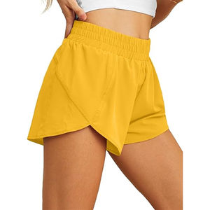 Pantalones cortos transpirables de moda para mujer, pantalones cortos de Yoga para Fitness, cintura alta, realce de cadera, pantalones deportivos acanalados para mujer - Product Image 2