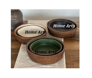 Bol à collations de forme ronde de la plus haute qualité dans un bol de service à chocolats en bois et en verre à un prix abordable - Product Image 4