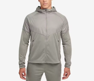 Chaqueta de lluvia de poliéster impermeable para exteriores de invierno informal para hombre, cortavientos con capucha, logotipo frontal, cremallera, servicio OEM sólido disponible - Product Image 1