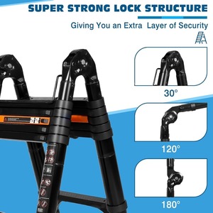 Deliladder 5.0M Aluminium Double Multifunction Telescopic <strong>Ladder</strong> EN131 CE - Product Image 4