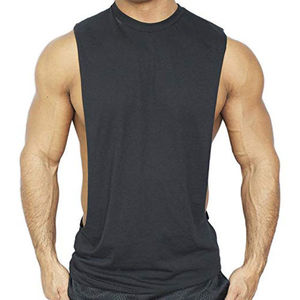 Haute qualité athlétique couleurs personnalisées col carré décontracté Gym coton surdimensionné lâche Muscle Fitness côtelé hommes débardeur - Product Image 3