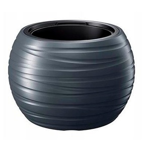 Jardinière ronde avec réservoir de 36L. Labyrinthe en plastique de couleur anthracite. 43,6 (longueur) x 43,6 (largeur) x 29,9 (hauteur) cm - Product Image 1