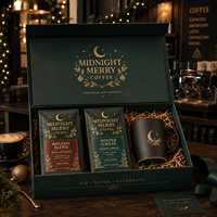 Coffret cadeau café AT PACK Black Friday, boîte à café personnalisée avec sachets de café, emballage haut de gamme pour la marque de torréfacteur de café