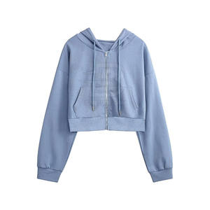 เสื้อฮู้ดครอปทรงสลิมฟิตมีซับใน ระบายอากาศได้ดี เหมาะสำหรับฤดูหนาว สวมใส่สบายๆ กลางแจ้ง ความยาวสั้น มีโลโก้ด้านหน้า ผลิตในปากีสถาน ลดราคาพิเศษทางออนไลน์ - Product Image 1