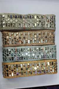 งานปักกระจกงานตามสั่ง4สีลายดอกไม้สำหรับเสื้อผ้าและเดรสของผู้หญิงขนาดกว้าง2นิ้ว - Product Image 2