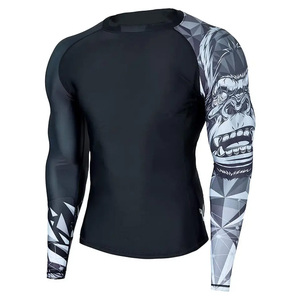 Maillot de bain à manches longues pour homme – Design personnalisé, col rond, vêtements de sport, vente flash - Product Image 1
