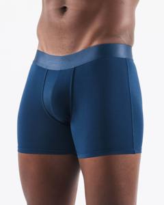 Boxer en modal sans couture OEM solide et doux pour hommes Logo personnalisé Sous-vêtements sexy rayés Respirant Stretch - Product Image 1