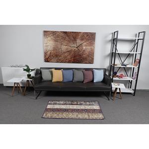 Alfombra Turca Vintage de 2.5x4.1 pies (75x125 cm), Alfombra Azul con Diseño de Patchwork - Product Image 3