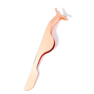 Grey Rocks Aplicador de pestañas de grado profesional Rose Gold Elegance Puntiagudo Acero inoxidable de alta calidad Rocas grises más vendidas - Product Image 1