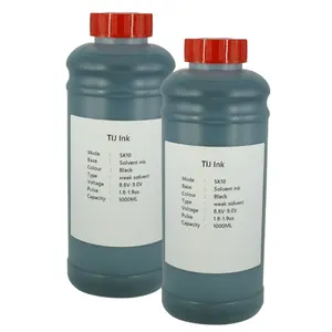 Uniplus TIJ 2.5 Cartucho de tinta solvente de secagem rápida com base em tinta preta, recarga de tinta HP 1000ml, uma garrafa para 2580 2588 2590