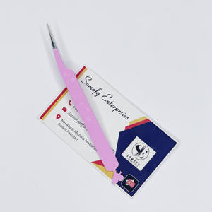 Pince à épiler d'extension de cils en acier inoxydable durable en gros avec marque privée droite solide - Product Image 5