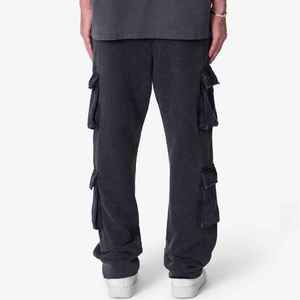 Pantalones de poliéster con múltiples bolsillos para hombre, ropa de calle de talla grande, pantalones informales de poliéster con etiquetado personalizado - Product Image 3