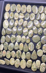 Cabujón ovalado suelto de jaspe verde natural 100%, piedras preciosas de jaspe oceánico, lote al por mayor, forma de mezcla para hacer joyas, piedras preciosas, - Product Image 3