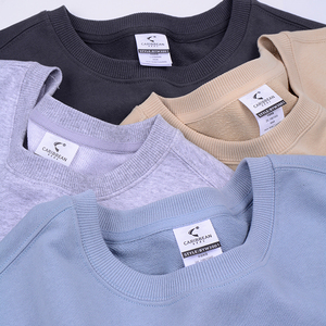 Jersey OEM de alta calidad para hombre, sudaderas con capucha personalizadas de algodón con cuello redondo en blanco de felpa teñida lisa, Sudadera con cuello redondo al por mayor - Product Image 5