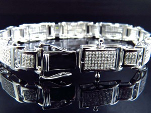 S925 <b>Silver</b> Latest Design Hip Hop Style Iced Out Round Moissanite Diamond <b>Bracelet</b> For Men - Product Image 5