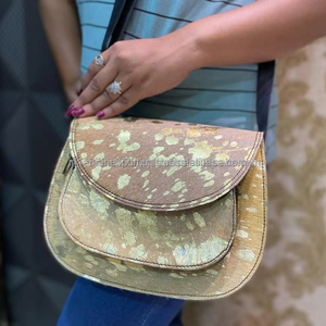 Nuevos bolsos de cuero de vaca superventas, nuevos bolsos de diseñador, bolso de compras informal con cabestrillo para el pelo en bolsos cruzados metálicos de cuero genuino - Product Image 4