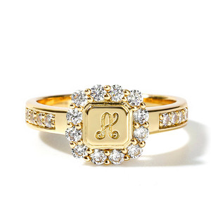 Bague personnalisée en argent sterling avec monogramme Jeulia a Little Sparkle - Product Image 3