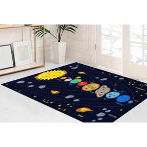 Galactic Solar System Rug: Educational Space Theme, Kids <b>Playroom</b>,With Pile Soft Rug - Product Image 3