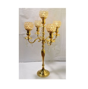 Portavelas de bola de cristal de color dorado de alta calidad, diseño decorativo, bola de cristal de Metal, portavelas hecho a mano - Product Image 2