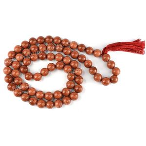 Collar de Mala de Cristal de Goldstone Marrón, Piedra Preciosa Natural Curativa para Motivación y Energía - Product Image 1