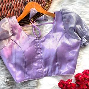 Blusa moderna de verano de Zimi Chu Slub Strach Material con hermoso nudo Patrón abierto frontal Estilo formal Listo para usar - Product Image 4