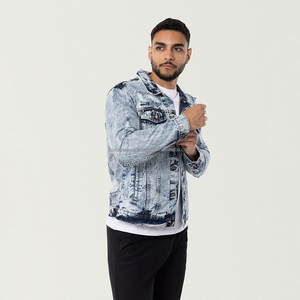 Nardon Apparel Wholesale Vintage <b>Men</b> <b>Denim</b> <b>Jackets</b> Washed High Quality 100% Cotton Winter Drop Shoulder Regular Streetwear Loose - Product Image 3