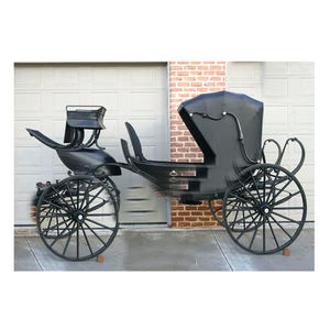 Carruaje de Caballos Negro Lincolon, Carruajes de Caballos Tradicionales para Bodas Indias, Fabricante de Carruajes de Caballos Reales en el Reino Unido - Product Image 1