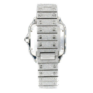 Reloj de Moda Hip Hop con Incrustaciones de Moissanita, Movimiento de Cuarzo, Acero Inoxidable, Marca Personalizada, Moissanita VVS - Product Image 4