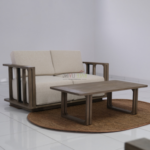 เฟอร์นิเจอร์โซฟาดีไซน์เรียบง่ายทำจากไม้เนื้อแข็งพร้อมเบาะนุ่มสำหรับสองที่นั่งสำหรับใช้ในร่มหรือห้องนั่งเล่น - Product Image 6