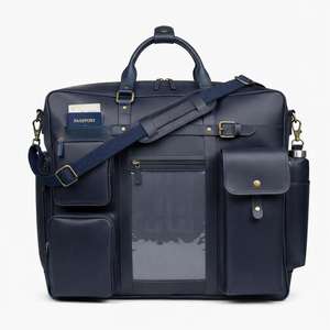 Sac de voyage convertible en cuir de luxe pour costume et veste - Product Image 2