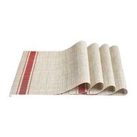 Set de table carré en bambou naturel beige, texture minimale, finition résistante à l'eau, matériau écologique indien, collection de vente en gros pour la salle à manger