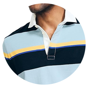 Polo de algodón 100% transpirable de ajuste clásico para hombre, camiseta Polo de solapa de manga larga con costuras de tendencia Multicolor de verano - Product Image 5