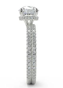 Anillo de compromiso de corte redondo de 1CT, anillo de moissanita, conjunto nupcial clásico, anillo de compromiso de plata esterlina, regalo de joyería personalizado para - Product Image 4