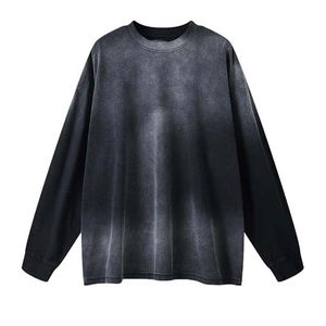 Sweatshirts pour hommes, streetwear tendance, chauds, lourds, en coton, surdimensionnés, vintage, délavés à l'acide, OEM - Product Image 6