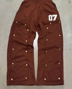 Conjunto de Pantalones y Sudadera Deportivos Personalizados con Serigrafía, Sudadera con Cremallera y Pantalones Deportivos Holgados y Acampanados - Product Image 4